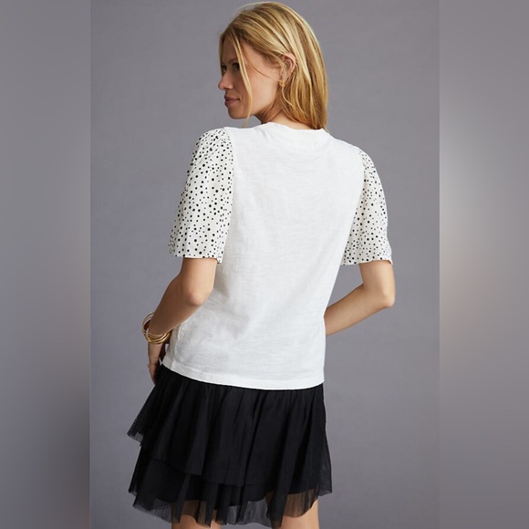 Anthropologie T.La Woven Flutter Sleeve Tee • size xl • NWOT - Picture 3 of 10